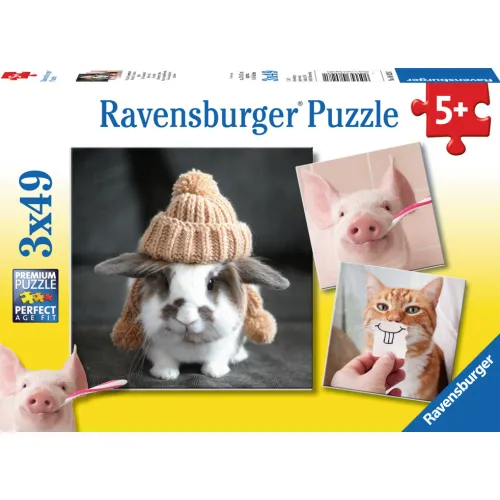 Ravensburger puzzel 3x49 stukjes 5+ Komische dierenportretten